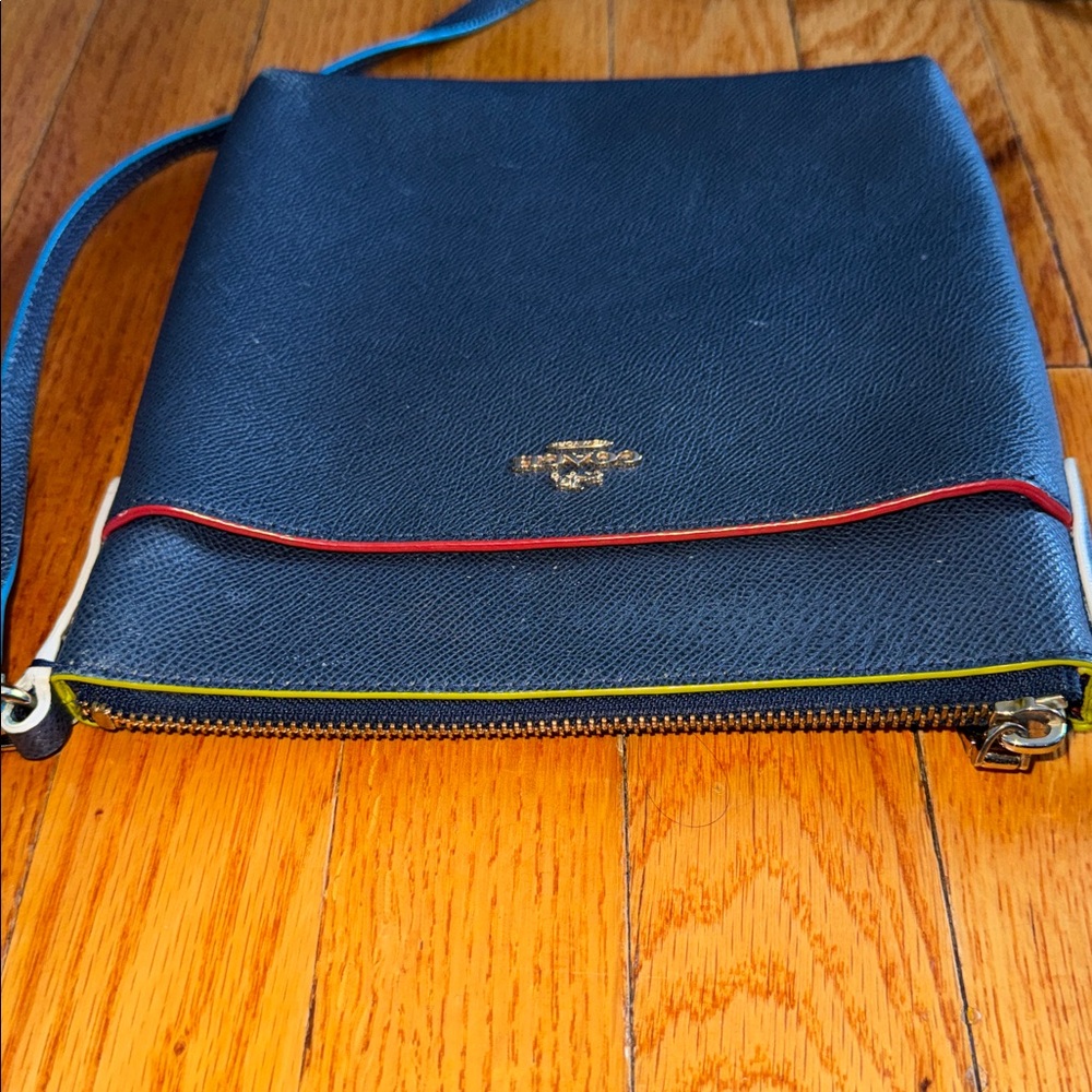 Coach Leather Crossbody Bag Navy - Picture 4 of 6
